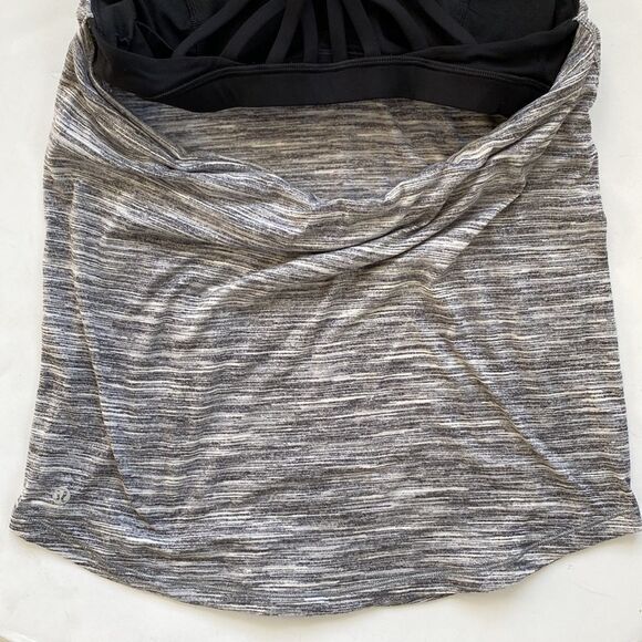 Lululemon Moment To Movement 2-In-1 Tank Space Dye Camo Black White / Black Sz 4 - Picture 11 of 16